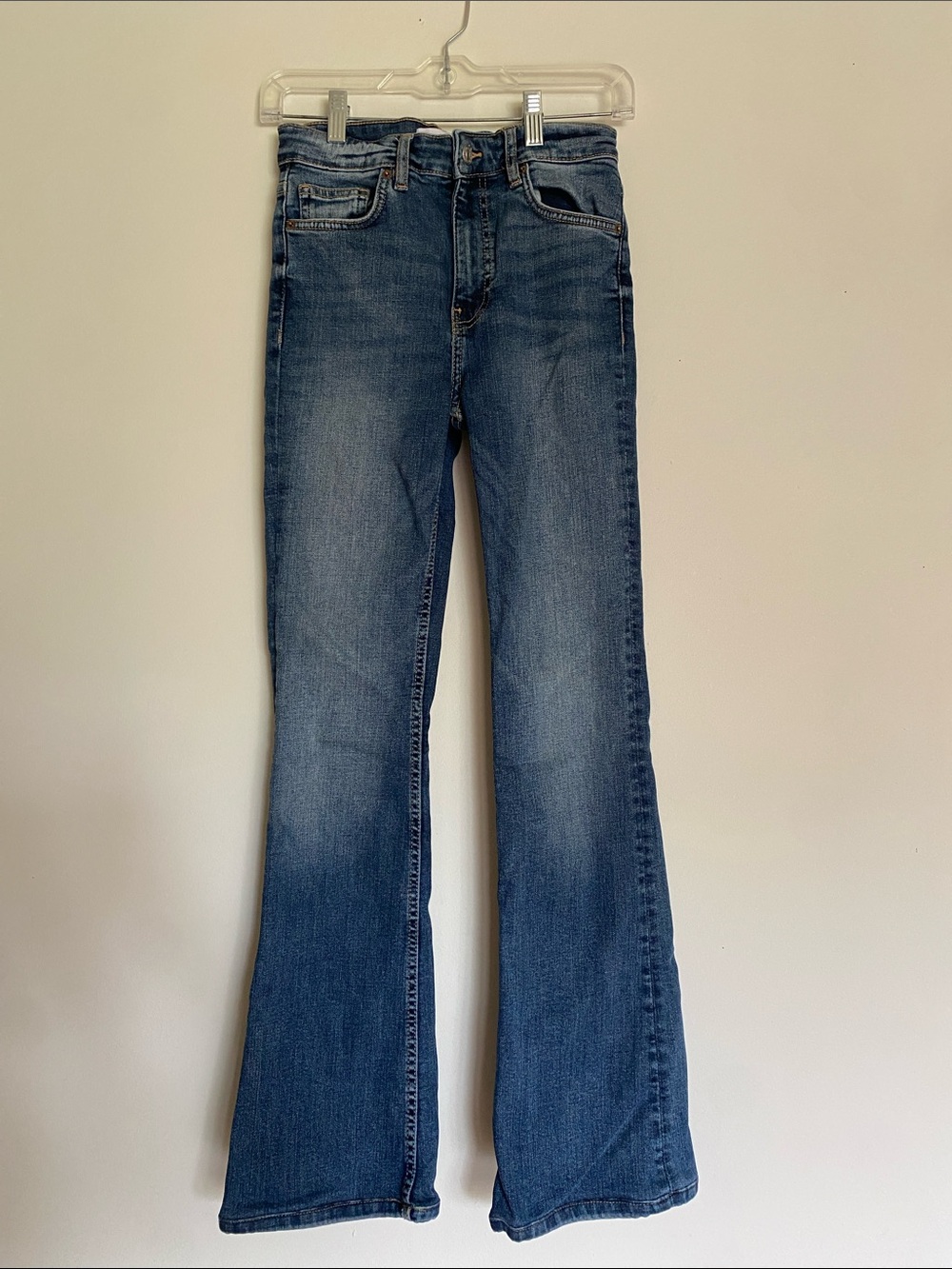 Zara Flare Jeans Stretch Wide Leg